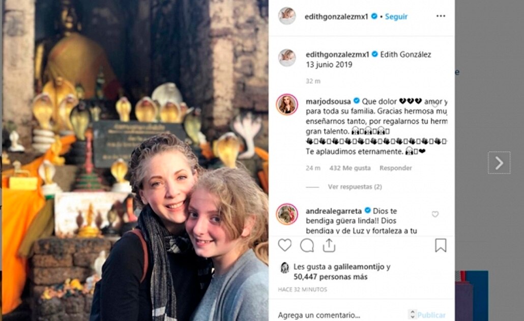 Publican foto de Edith González con su hija Constanza