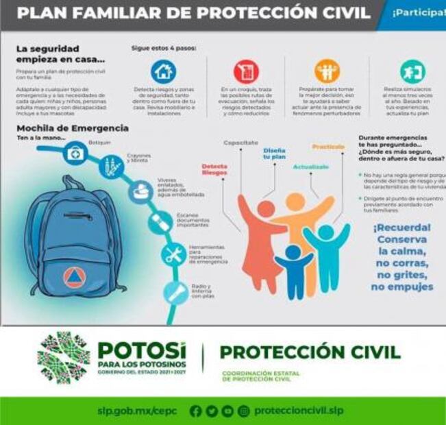 Ante huracanes y ciclones, recomiendan a potosinos crear plan familiar de protección civil