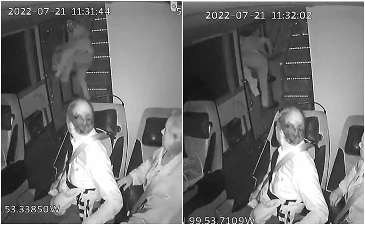 VIDEO. Sujeto se avienta de autobús en movimiento en SLP; se desconoce si sobrevivió a la caída