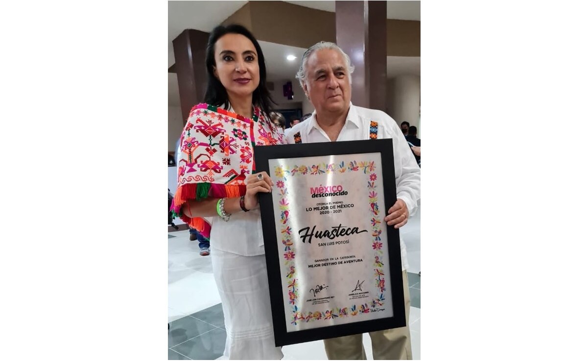 Patricia Véliz recibe condecoración que acredita a SLP como Mejor Destino de Aventura