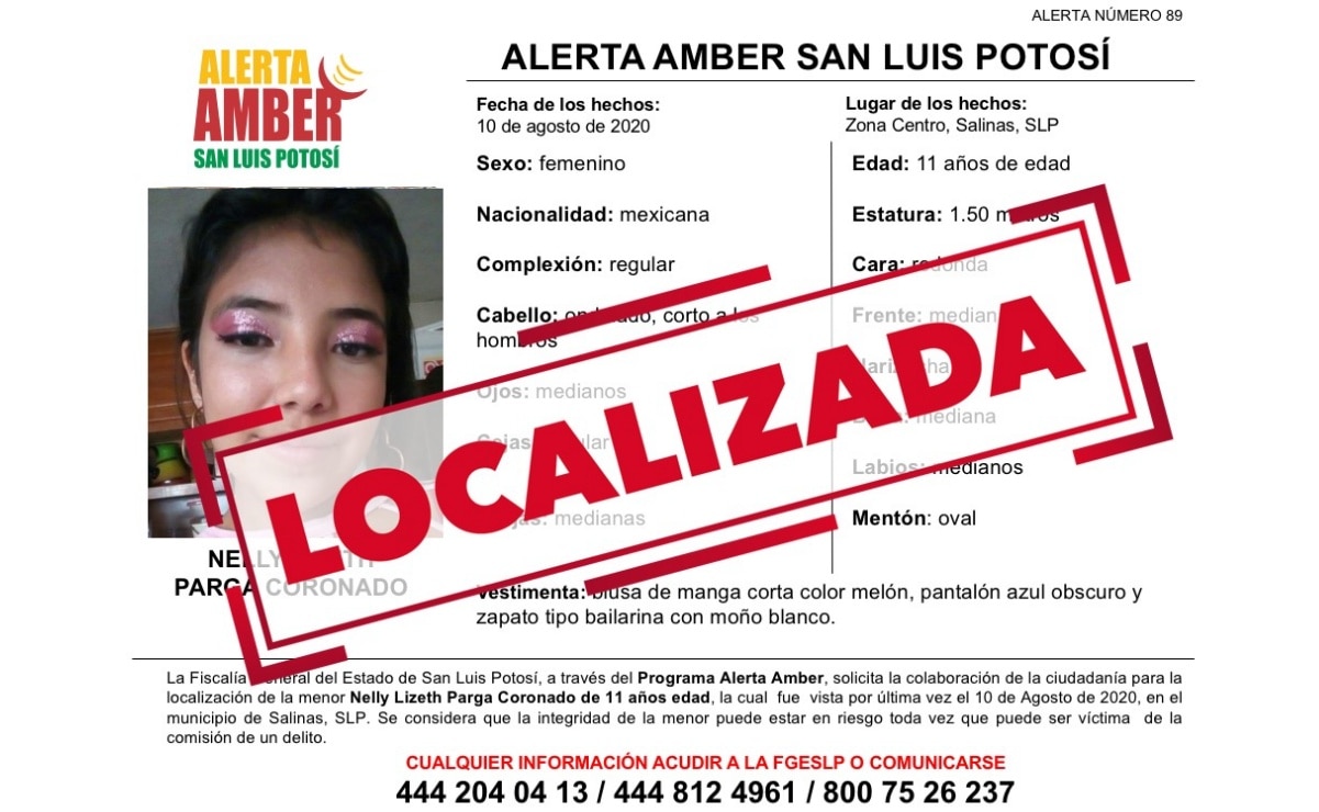 Localizan a menor de 11 años reportada como desaparecida en Salinas