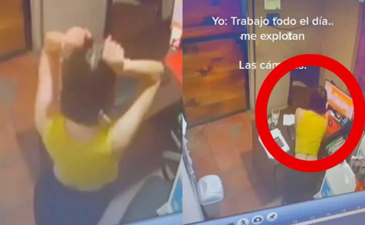 Asegura que la "explotan" en el trabajo; cámara de seguridad la graba bailando en la oficina