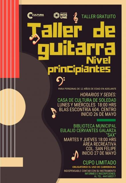 Fomentan interés por la música con taller de guitarra en Soledad