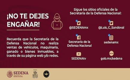 Alerta Sedena de falsa subasta de vehículos programados para este domingo