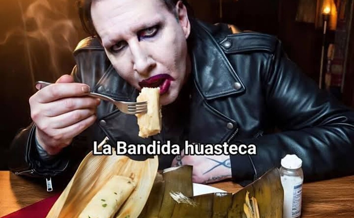 Memes de Marilyn Manson en SLP. Imágenes: Generadas con IA