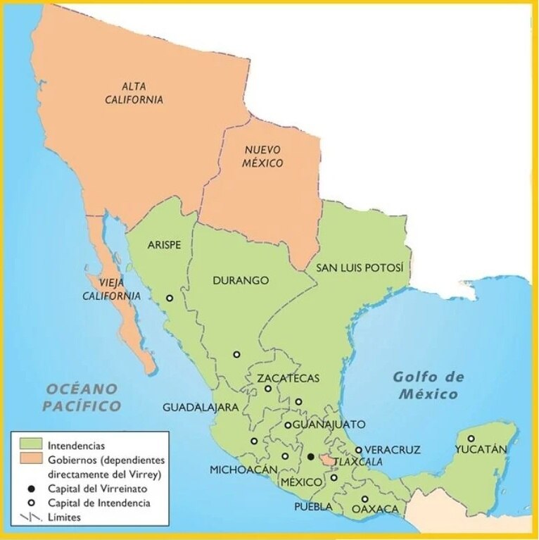 Mapa del antiguo territorio de San Luis Potosí