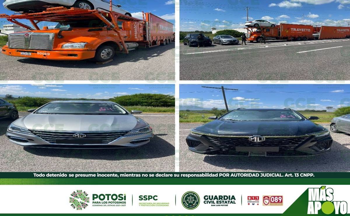 Guardia Civil recupera tráiler nodriza con autos MG 2025, fue robado en Carretera 57