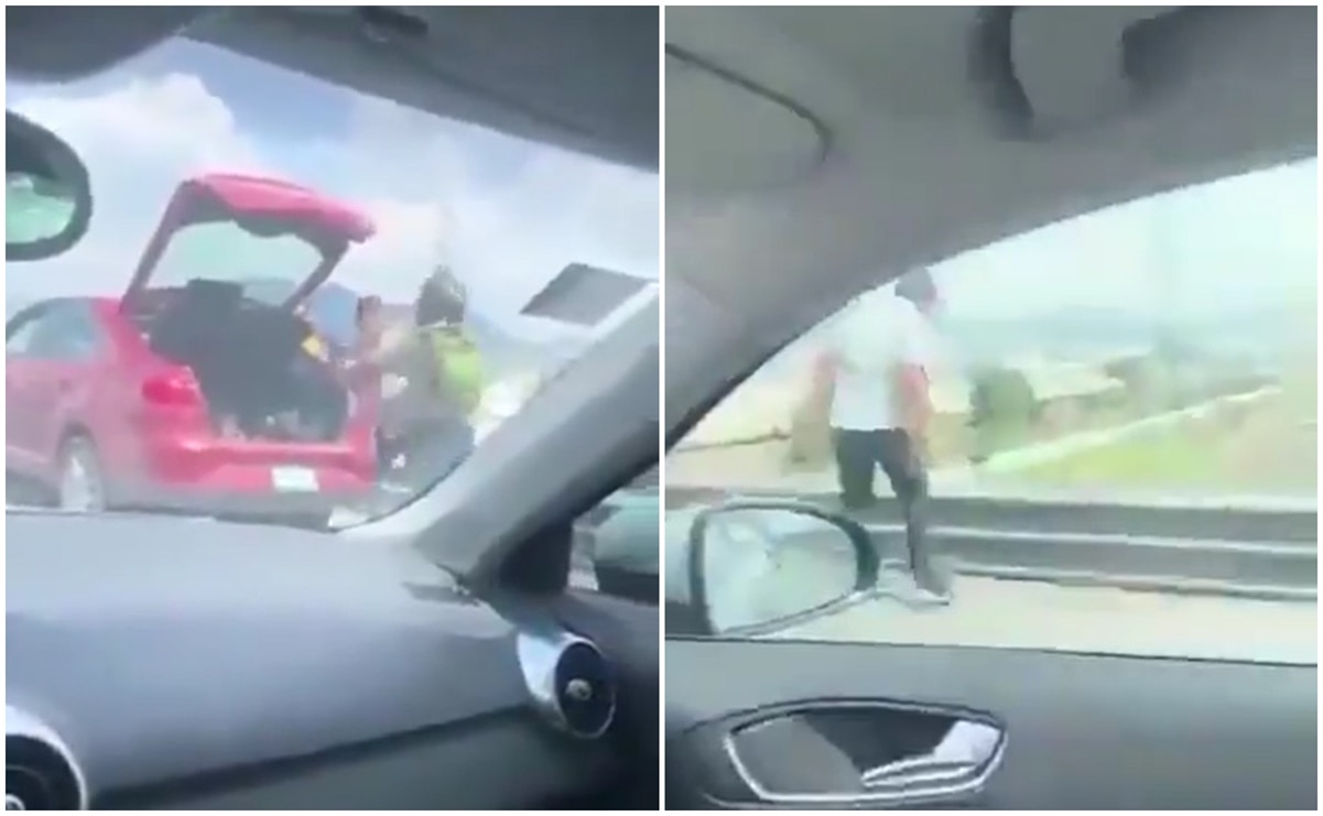 VIDEO. Conductor avienta a hombre de puente vehicular tras discusión en el Edoméx