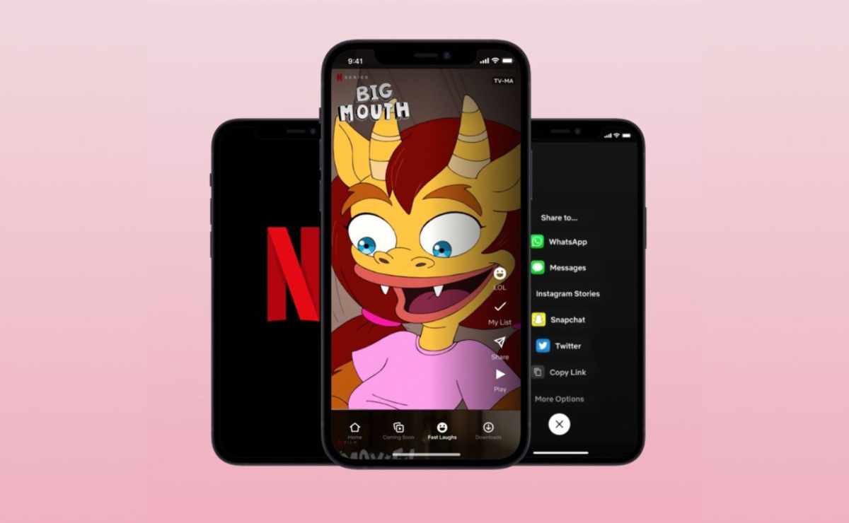 Fast Laughs de Netflix, al puro estilo de TikTok, llega a las smart TVs. Foto: Especial
