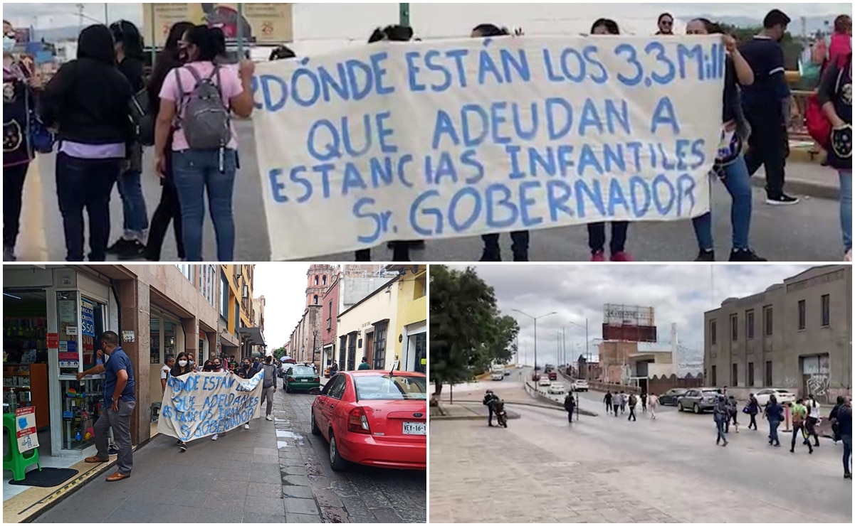 Ahora, maestras de estancias infantiles bloquean puente Universidad; exigen a gobierno de SLP pago por 3.3 mdp