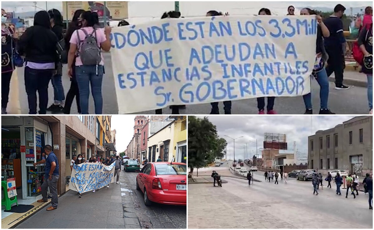Ahora, maestras de estancias infantiles bloquean puente Universidad; exigen a gobierno de SLP pago por 3.3 mdp