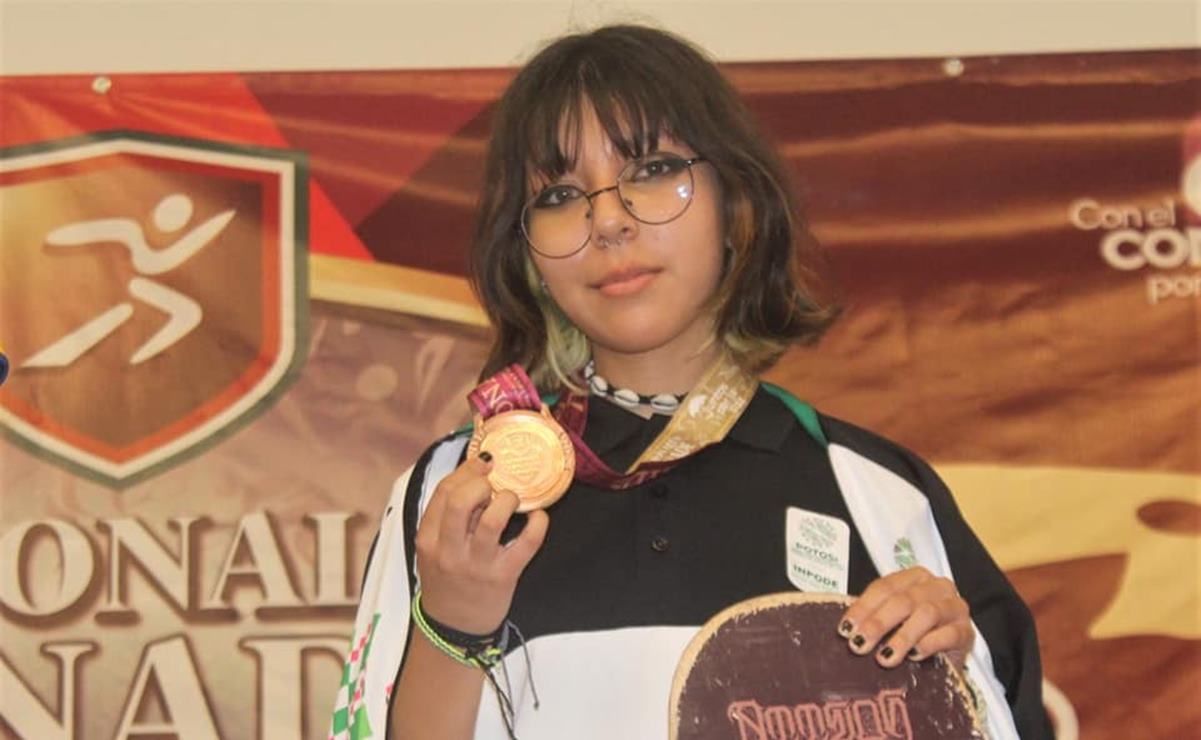 La potosina Camila Ibarra consigue bronce en skateboarding en Juegos Nacionales de Conade. Foto: Conade