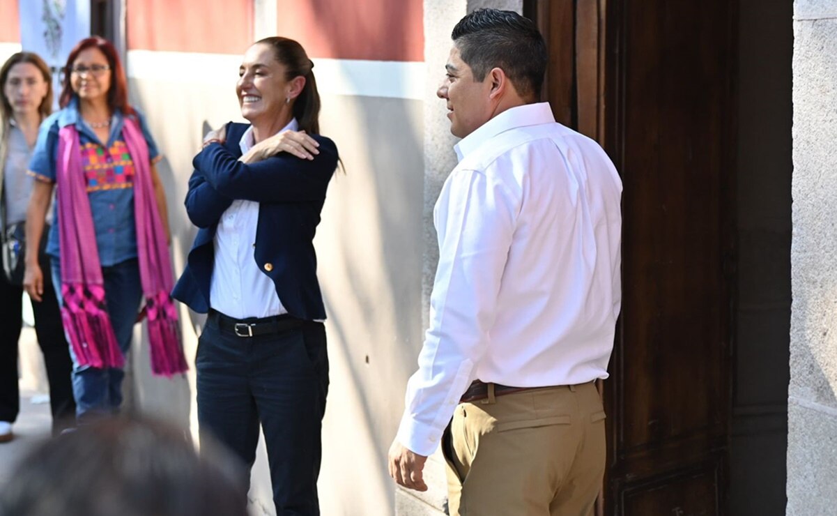 Claudia Sheinbaum y Ricardo Gallardo en Santa María del Río, SLP. Foto: Especial