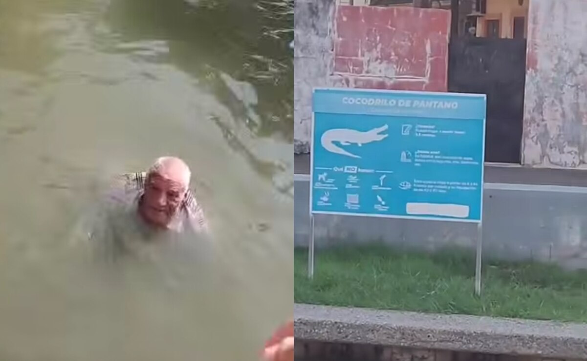 Hermenegildo, de 87 años, nadó entre cocodrilos en Tampico tras desaparecer de su casa en Ciudad Valles. Foto: Moises Jones