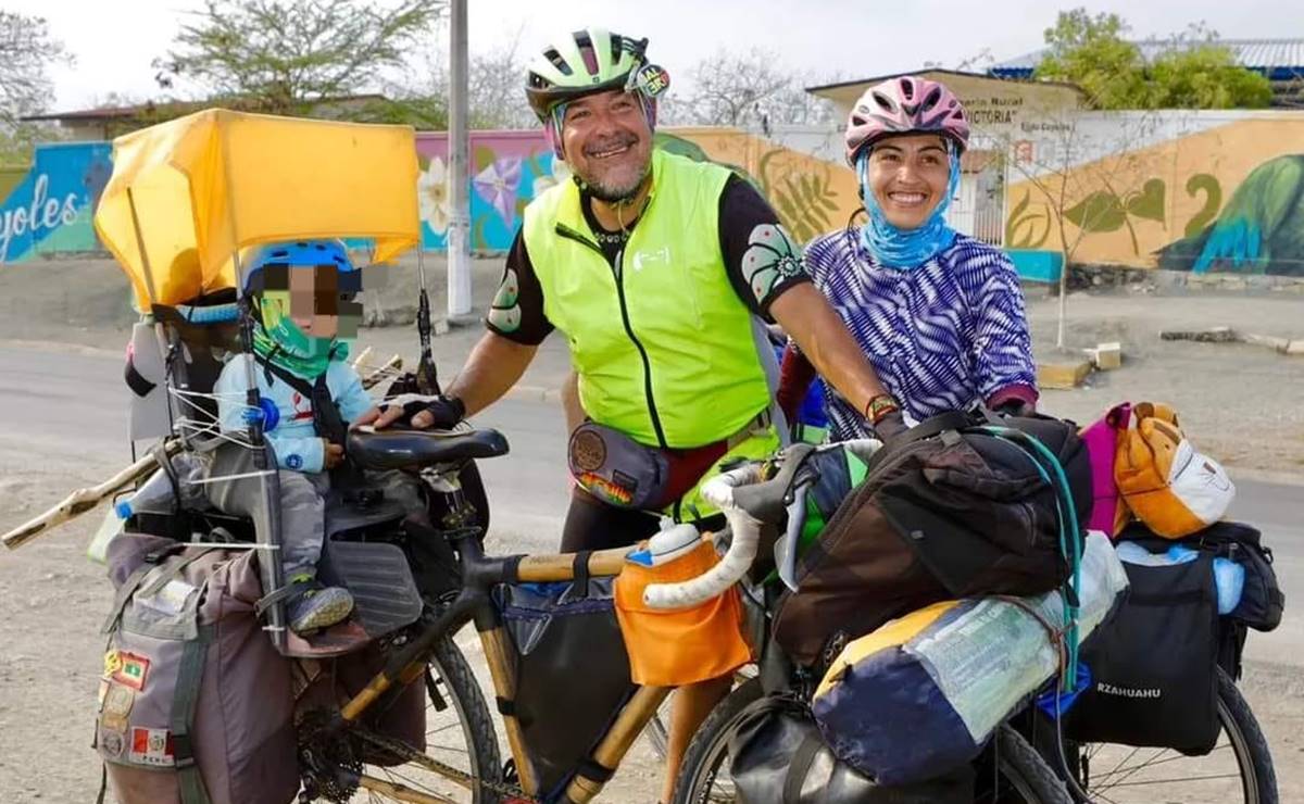 Hasta con estufa y tanque de gas cargan estos potosinos en su travesía hacia Yucatán. Foto: Cortesía