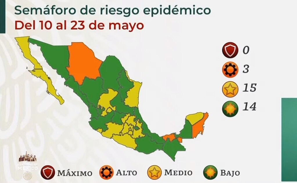 San Luis Potosí estará en semáforo verde del 10 al 23 de mayo