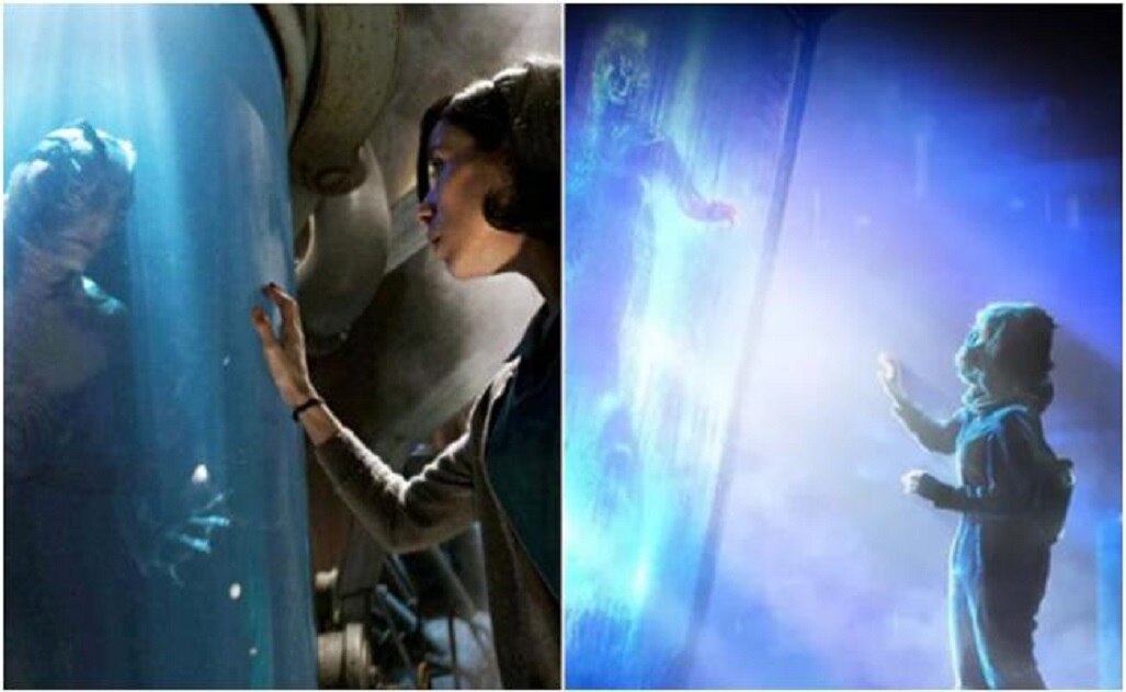 Escena de "La forma del agua" y de “The Space Between Us”. FOTO: Especial