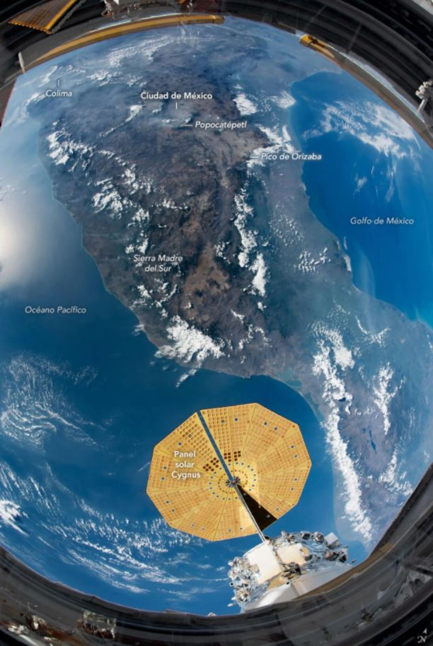 Vista de México desde la Estación Espacial Internacional en 2020. Foto: NASA.