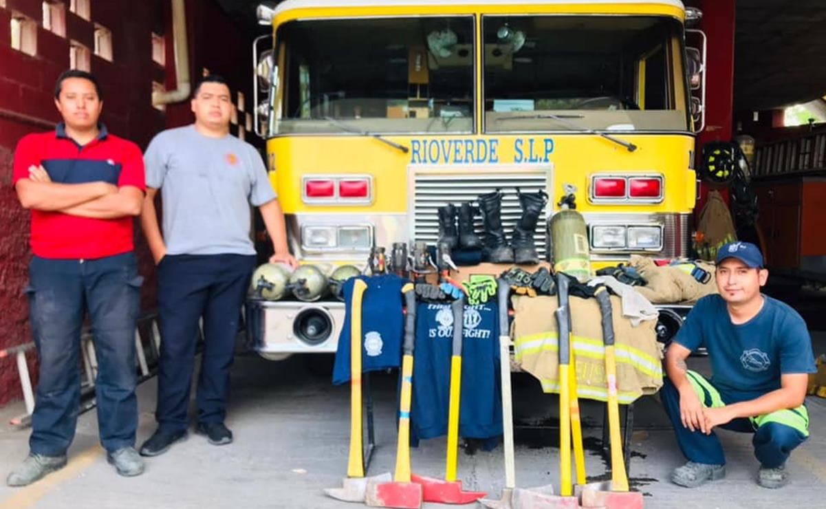 Bombero de origen mexicano en Chicago dona equipo a vulcanos de Rioverde