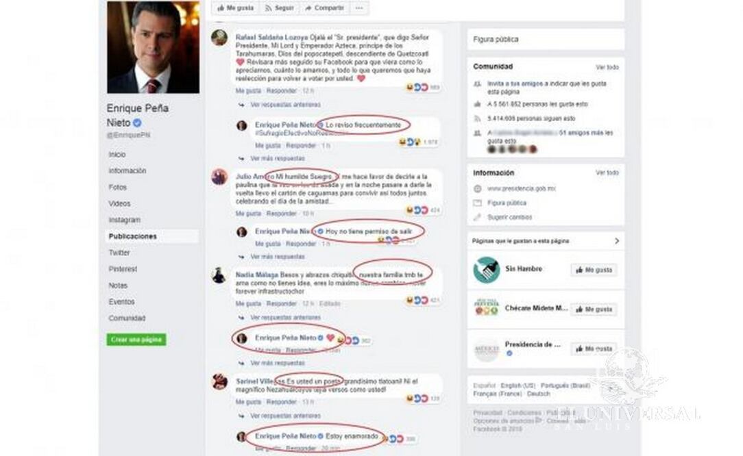 La cuenta oficial del presidente contestó algunos comentarios hechos en una publicación. FOTO: Tomada de Facebook