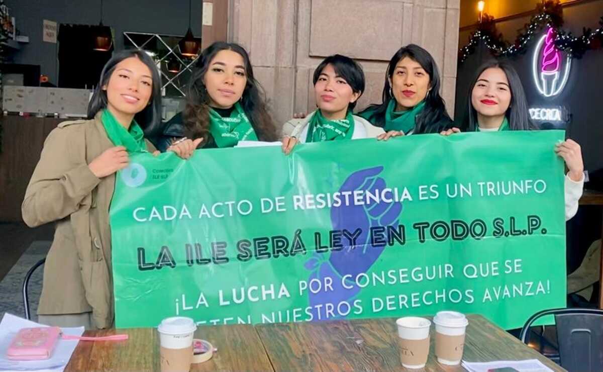 Luchan por la despenalización del aborto en SLP. Foto: cortesía Praxis Combativa