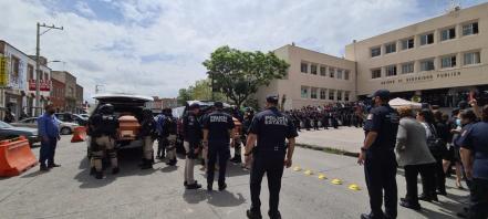 Dan último adiós a policías de SLP que fueron colgados en puente de Zacatecas