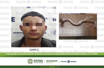 Detienen a hombre por robar cableado en un comercio de SLP