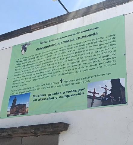 Por tercer año, San Juan de Guadalupe no realizará Pasión de Cristo en la capital de SLP