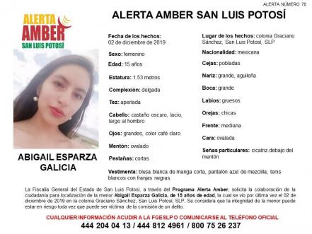 Emiten Alerta Amber para localizar a adolescente