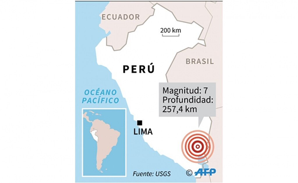 Se registra sismo de magnitud 7 en Perú