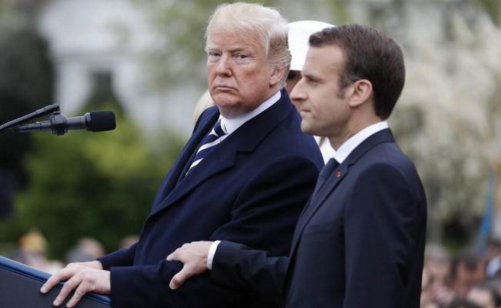 Donald Trump dice a Emmanuel Macron: "Seamos fuertes, estemos unidos"