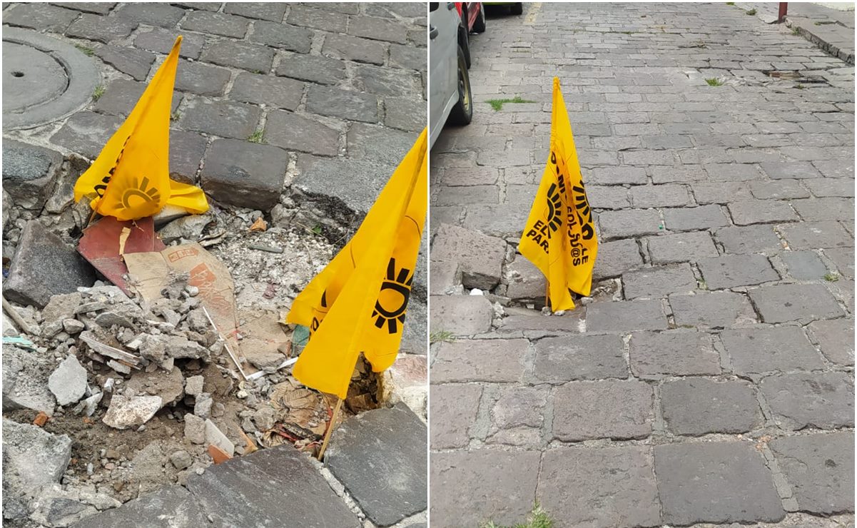 Denuncian hundimientos y baches en calles del Centro Histórico de SLP 