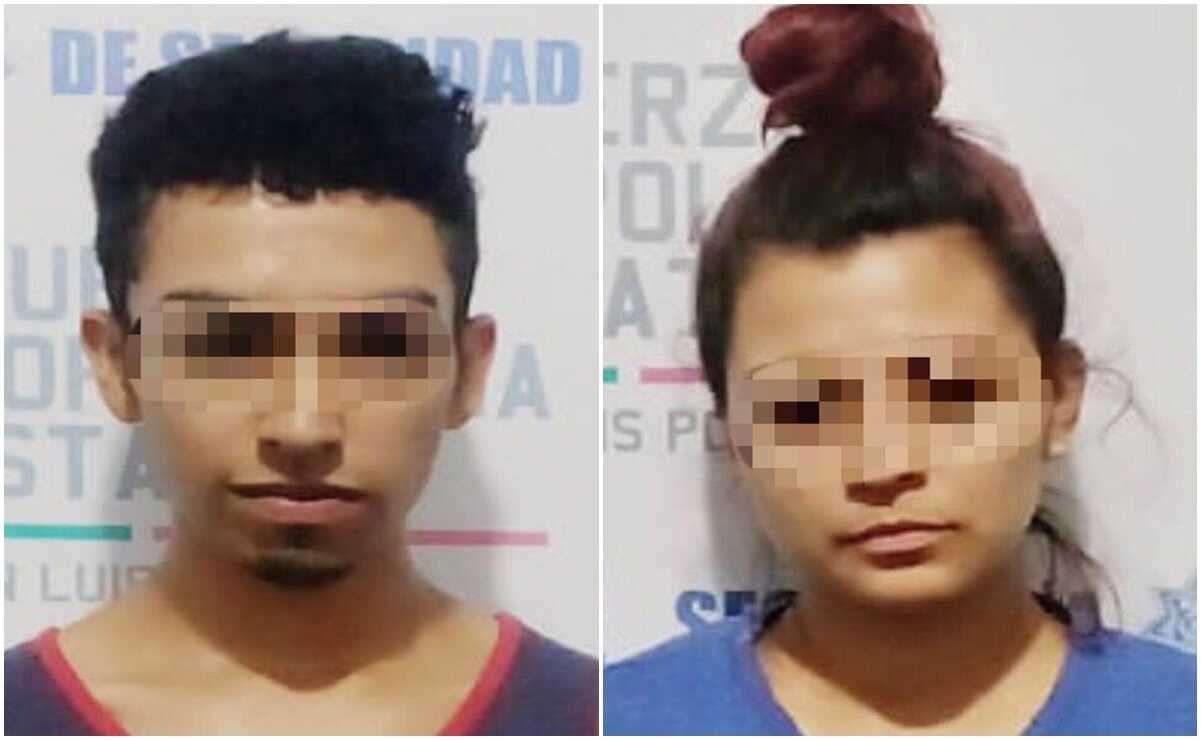La pareja fue detenida en Ciudad Valles con 52 dosis de cristal. Foto: Especial