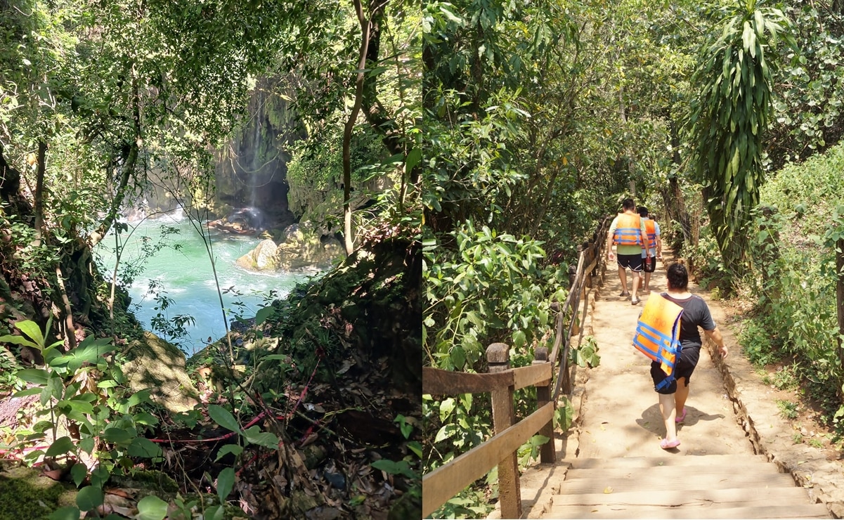Puente de Dios en Tamasopo. ¿Cuántos escalones hay en el paraje de la Huasteca? 
