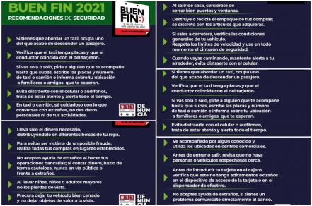 Refuerzan operativo de seguridad por “Buen Fin 2021”