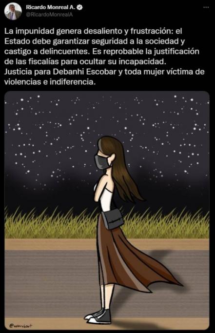 Monreal exige justicia para Debanhi Escobar; reprueba actuación de Fiscalía