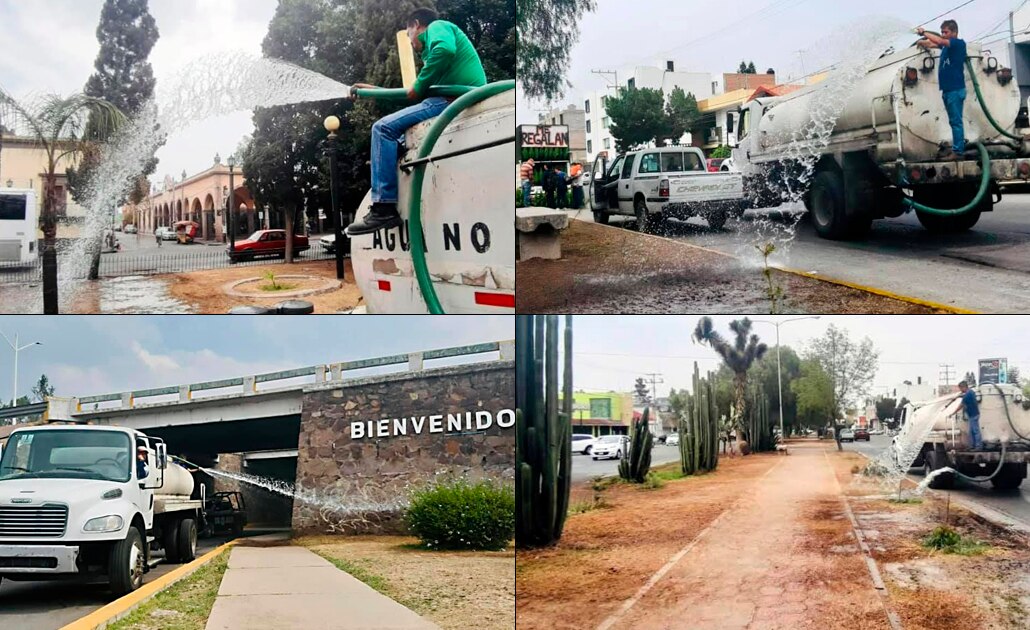 Por temporada de sequía intensifican riego de áreas verdes en SLP