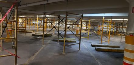 Apuntalan estacionamiento de Plaza Fundadores para conciertos del Festival San Luis en Primavera