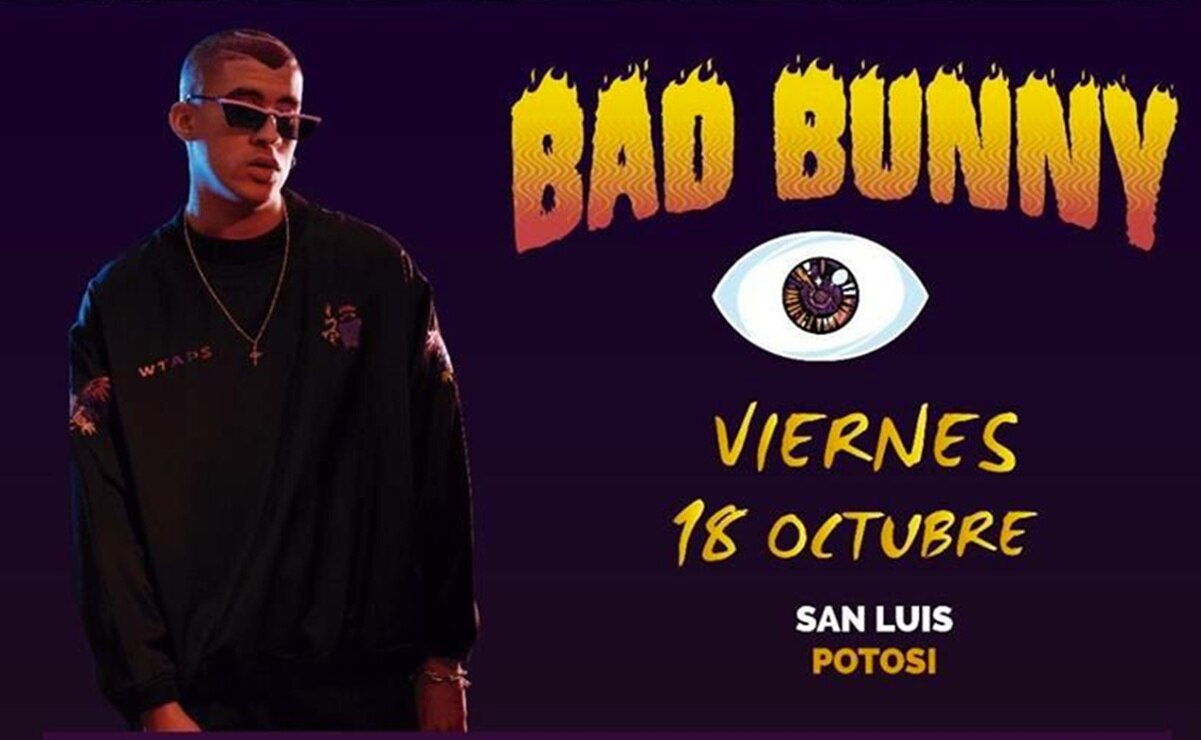 Bad Bunny se presentó en SLP en 2019. Imagen: Archivo