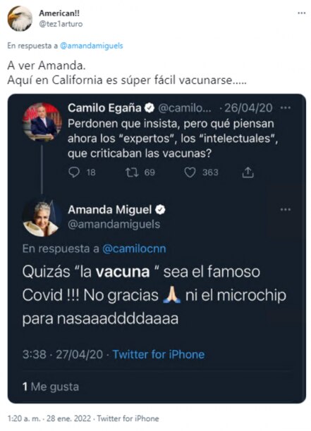 ¿Amanda Miguel y Diego Verdaguer, antivacunas?