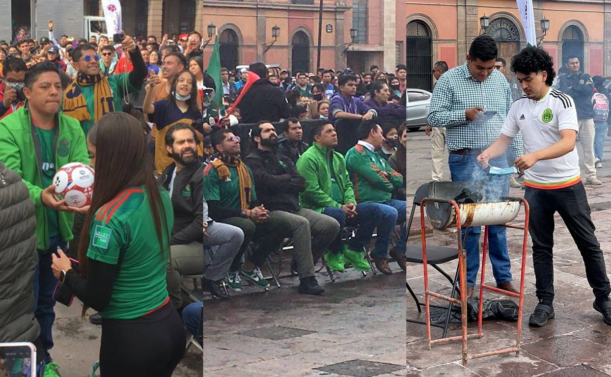 Crónica. En el "fan fest” potosino, aficionados se quedaron con ganas del gol de México, pero no de la carnita asada