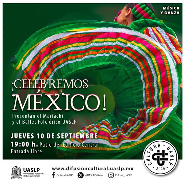 UASLP celebrará las fiestas patrias con música y danza tradicional mexicana. Foto: UASLP