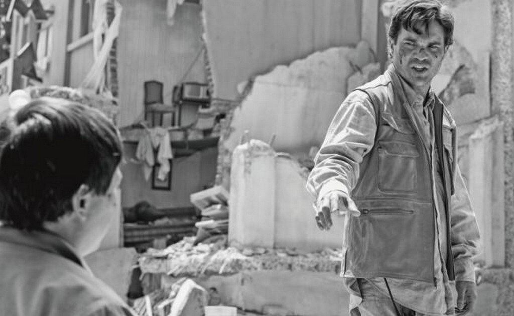 Becker en el set que requirió de dos héctareas para su construcción. Foto: VIDEOCINE