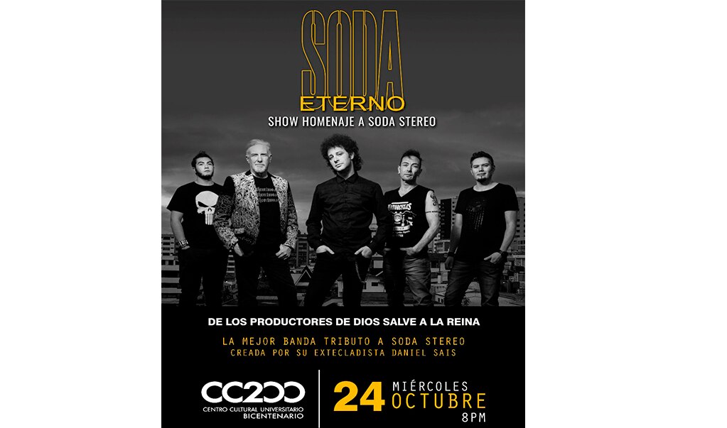 Realizarán tributo a Soda Stereo en CC200