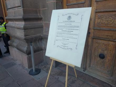 Ponen bandos solemnes que anuncian a Ricardo Gallardo como gobernador de SLP