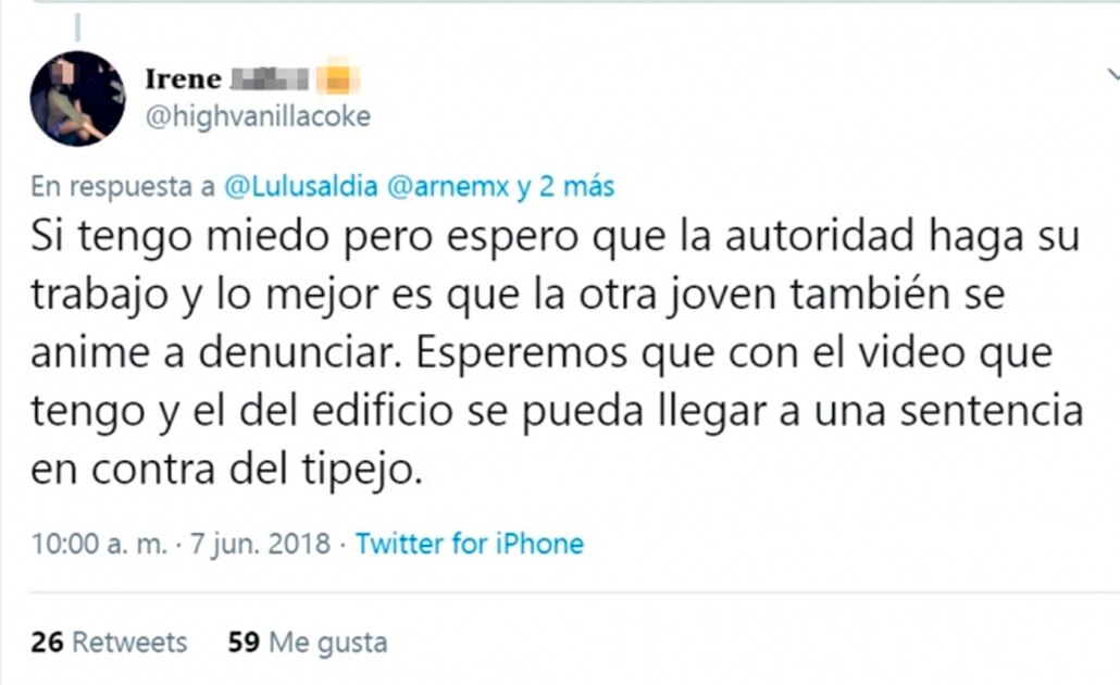 Irene denunció en redes a vecino golpeador y la amenazó de muerte