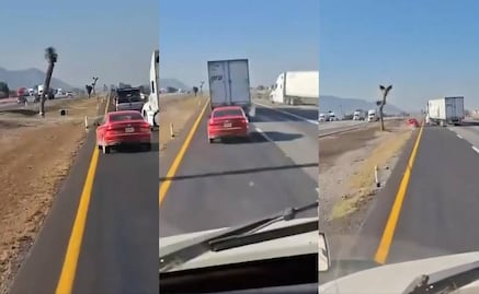 VIDEO: Trailero arremete contra auto en la Carretera 57; intenta embestirlo y sacarlo de la vía