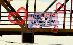 ¡El amor está en el aire! Dejan mensaje pidiendo no casarse a "Ana" en puente peatonal de SLP  