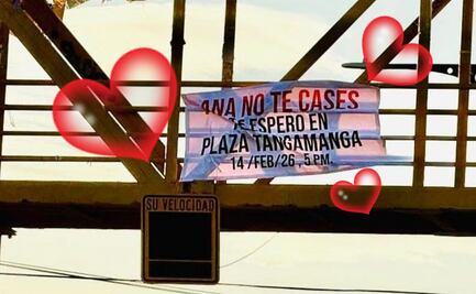 ¡El amor está en el aire! Dejan mensaje pidiendo no casarse a "Ana" en puente peatonal de SLP  