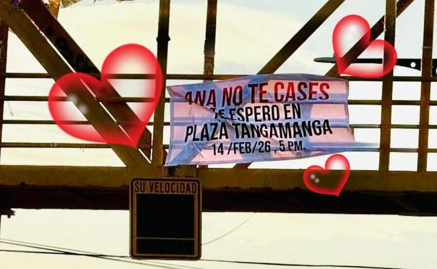 ¡El amor está en el aire! Dejan mensaje pidiendo no casarse a "Ana" en puente peatonal de SLP  